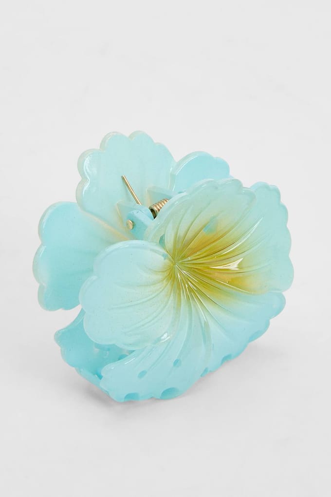 boohoo Dames Hibiscusbloem Haarklauwtje | Blauw