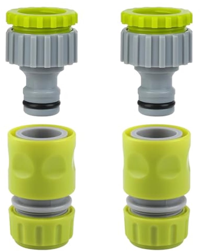 Set van 4 Tuinslangverbindingen voor Snelkoppeling