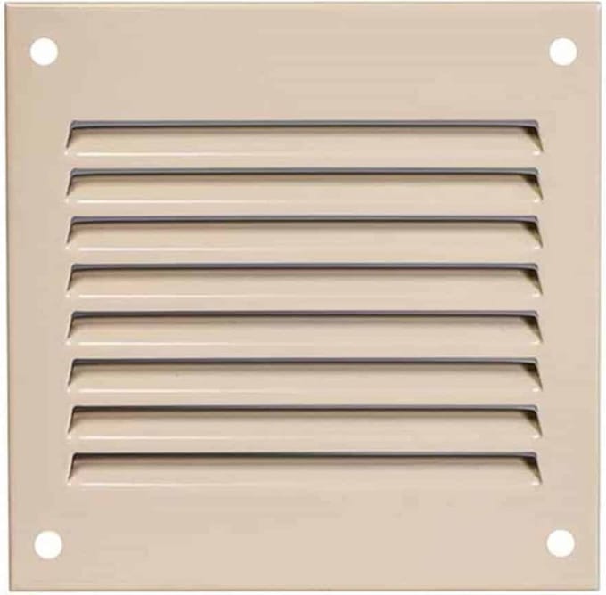 Europlast metalen ventilatierooster vierkant beige 100 x 100mm - MR1010Y