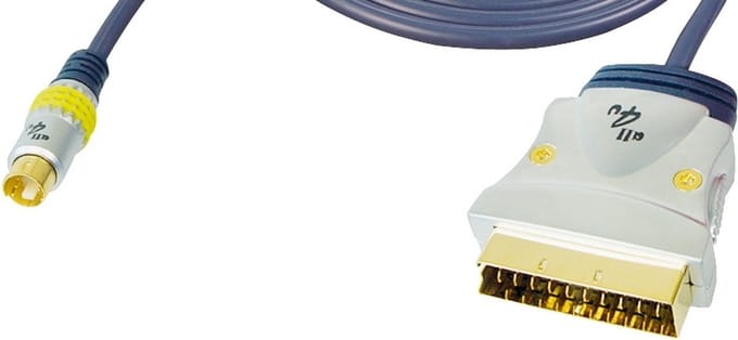 Premium S-VHS (m) - Scart (m) kabel - 1,5 meter