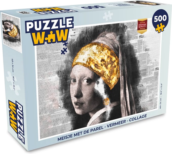 Puzzel Meisje met de parel - Vermeer - Collage - Legpuzzel - Puzzel 500 stukjes