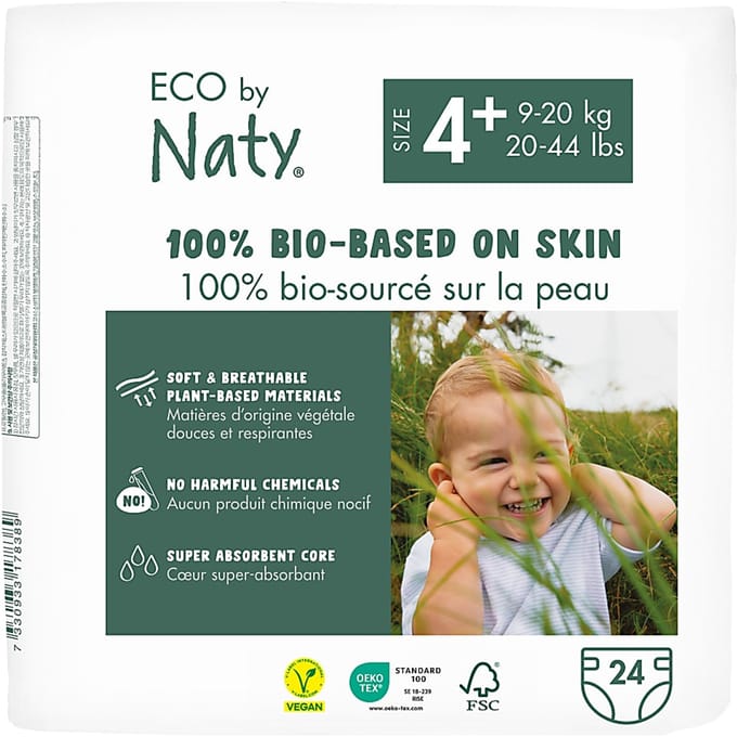Naty Luiers: Maat 4+ 9-20 kg 24 stuks