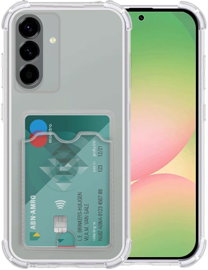 Transparant hoesje met Pasjeshouder geschikt voor Samsung Galaxy A56 - Shock Proof Case – Kaarthouder