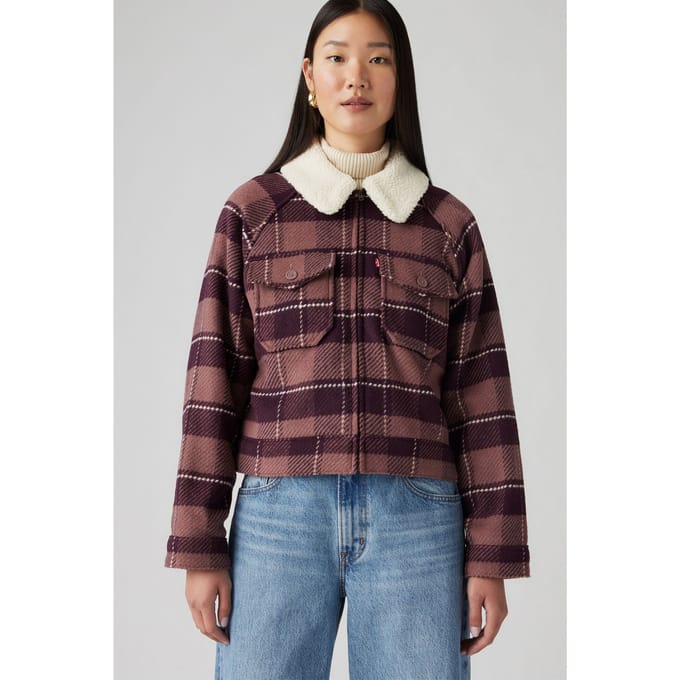 Levi's Cropped Plaid Jacket Maat: S | Jassen Outlet | Dames