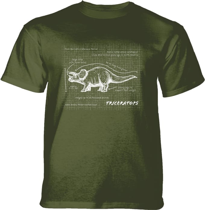 T-shirt Triceratops Fact Sheet Green S
