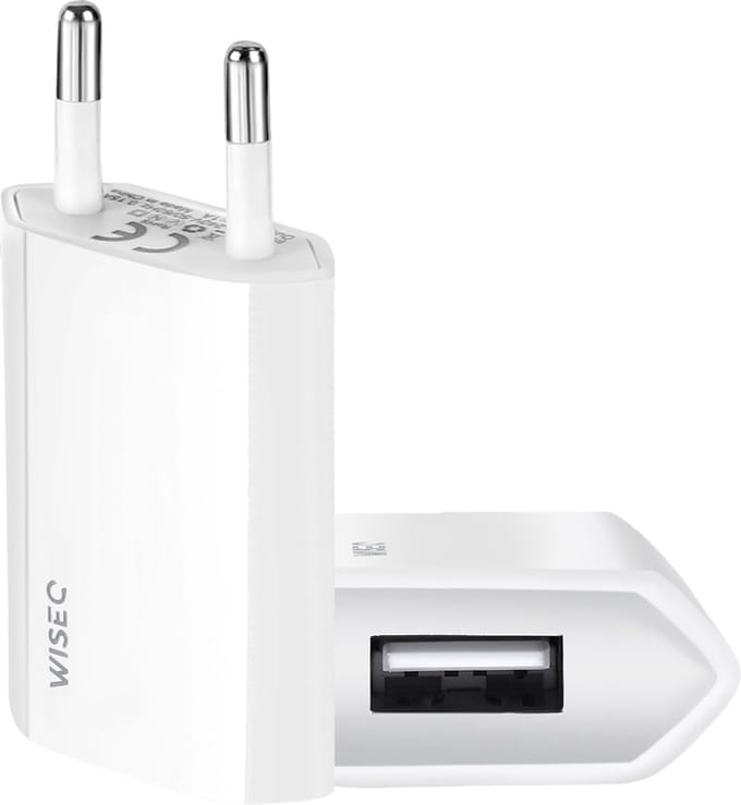 WiseQ USB Adapter - USB Stekker - Universele Adapter - Geschikt voor iPhone & Samsung - 5W/1A - Wit