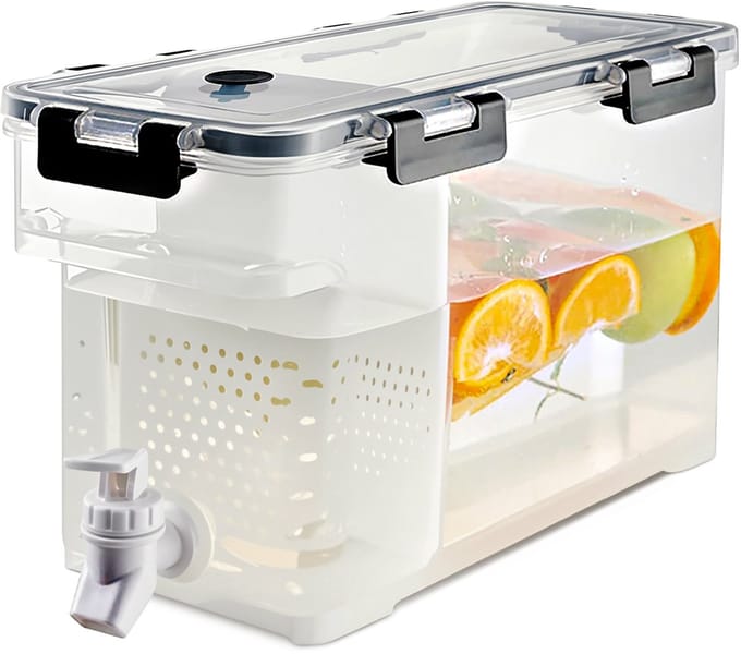 GLODI GOODS® Drankdispenser met kraantje 3,5L – koelkast limonadetap – waterdispenser - GRIJS