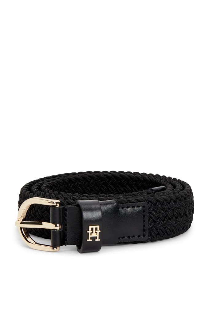 Tommy Hilfiger Essential Th Monogram Braided Elastic Belt Black Größe: 75 | Gürtel Outlet | Damen | Schwarz