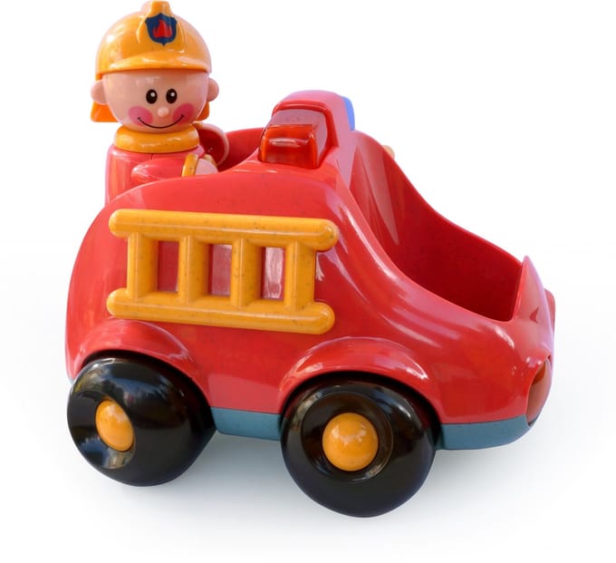 Tolo brandweerauto BIO First Friends speelgoedauto duurzaam interactief.