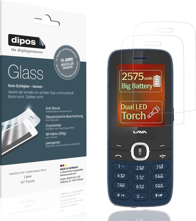 dipos – 2x Pantserfolie geschikt voor Lava A7 Torch | 9H Screenprotector