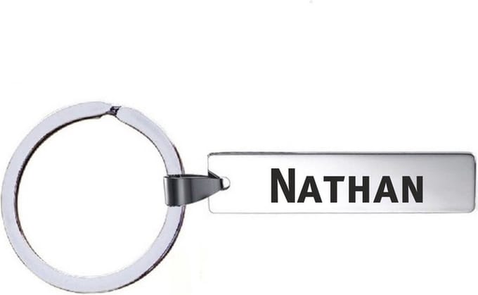 Sleutelhanger Met Naam - Nathan - RVS