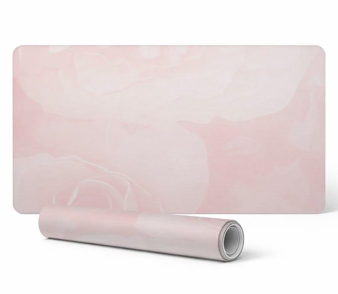 Antislip bureauonderlegger met delicate rozenprint 90x45 cm