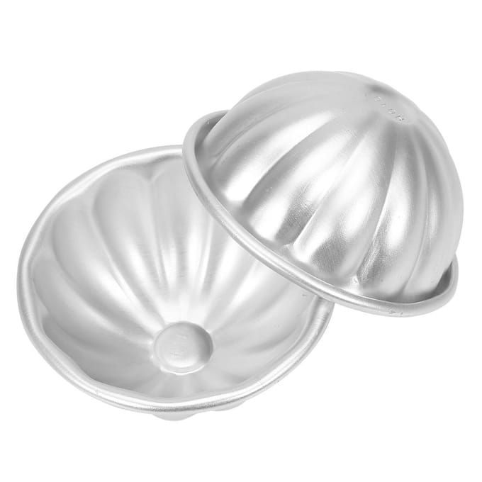 2 Stuks Handgemaakte Aluminiumlegering Badbommen Mallen Bruisend Knutselen DIY Cakevorm Gereedschap (Stel 10 in) white