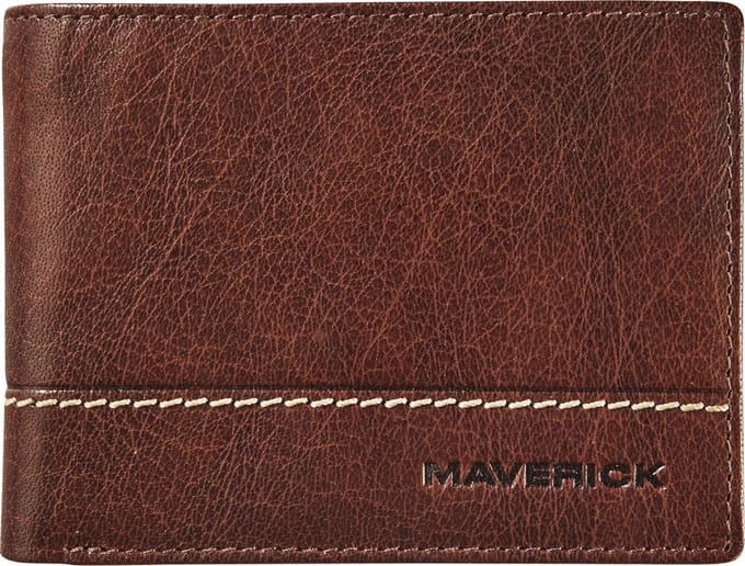 Maverick rough gear - portemonnee - billfold - volnerf buffelleder - RFID - bruin