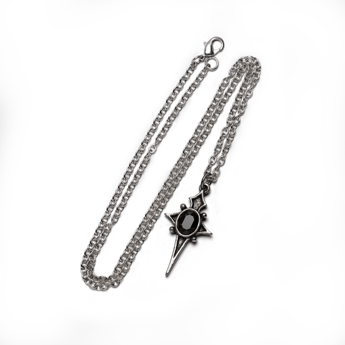 Alchemy Gothic - Gothic Halsketting - Alchemy Gothic Star Ketting - zwart-zilverkleurig