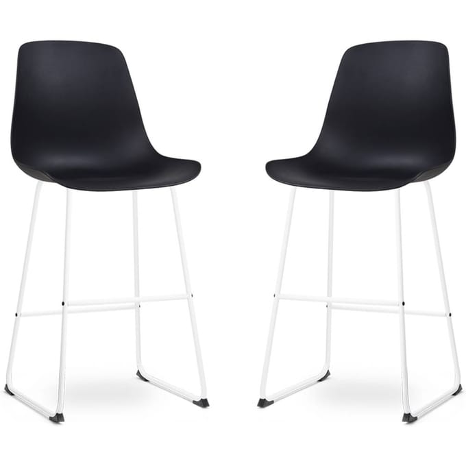 Nolon Nino-Pip barkruk zwart - wit onderstel 75 cm - set van 2
