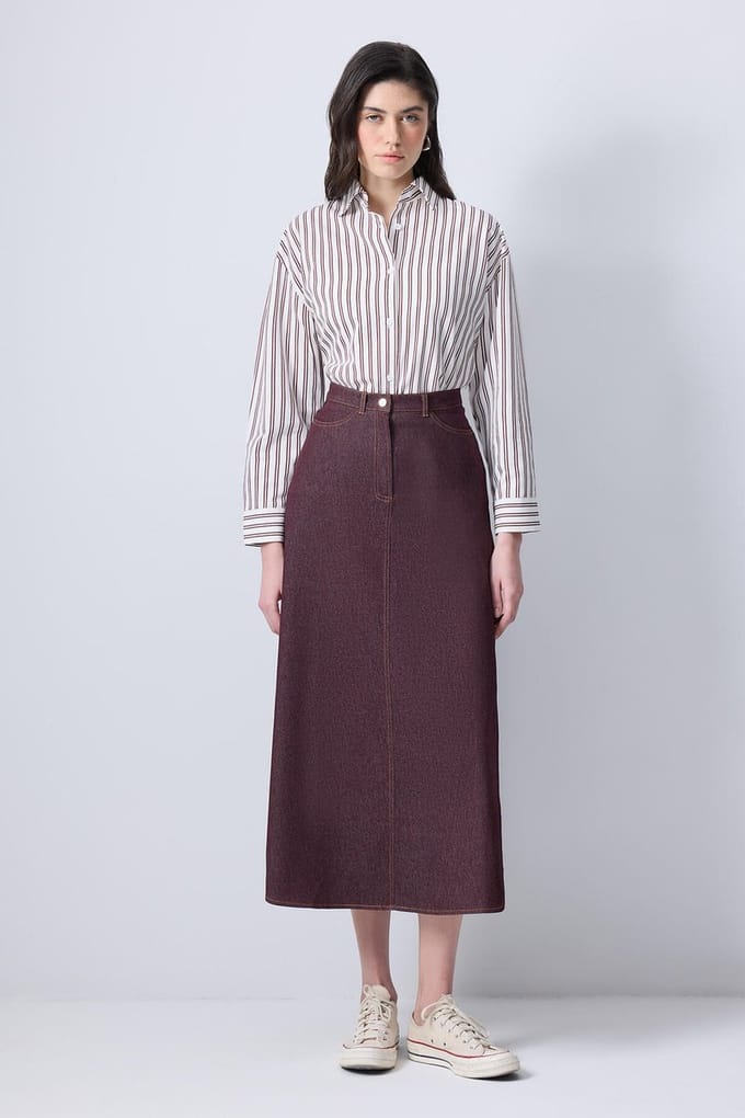 Touché Privé - Denim rok - Bordeaux - Dames