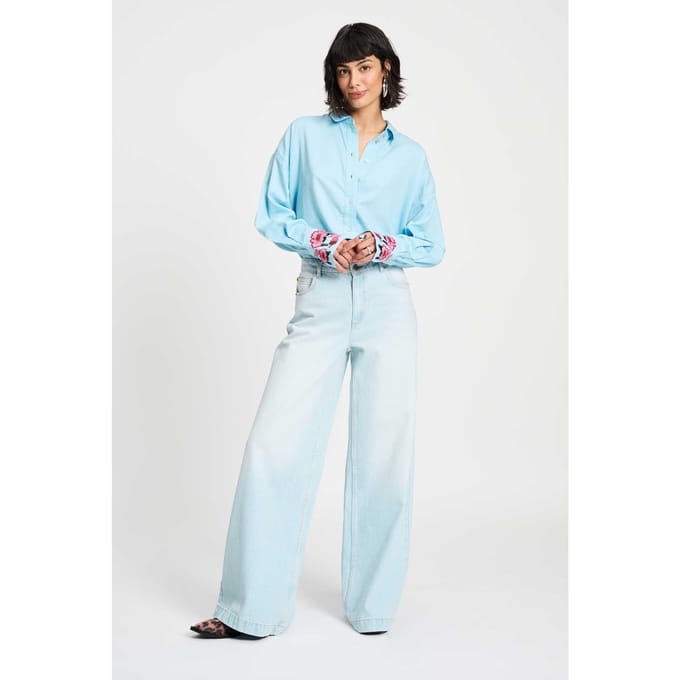 POM Amsterdam Blouse - Sky Blue Melange Taglia: 40 | Maglie a manica lunga Outlet | Donna | Blu