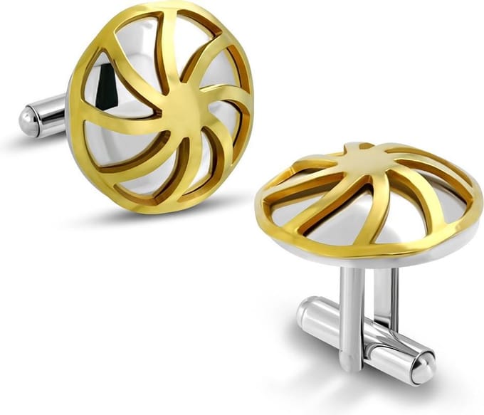 Amanto Manchetknopen Cor Gold - 316L Staal - Propeller - ∅20mm
