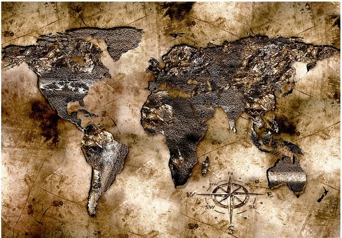 Fotobehang - Old world map.