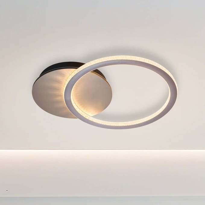 Searchlight LED plafondlamp Specs, crèmekleurig, lengte 45 cm, ijzer/acryl
