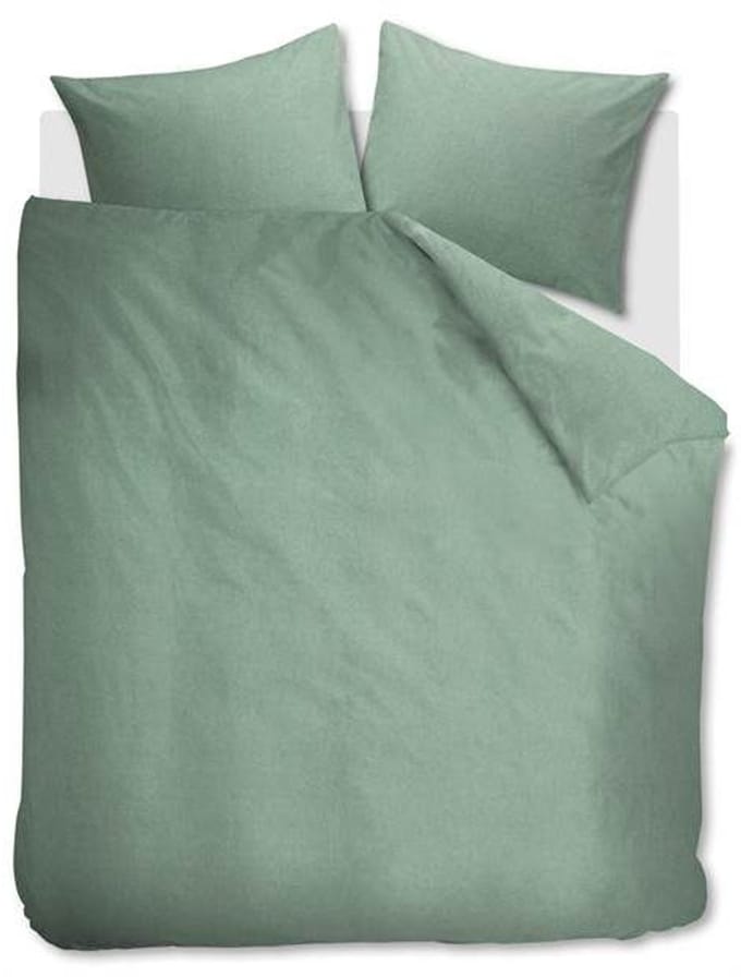 Snoozing Flanel Uni Dekbedovertrek - Extra breed - 260x200/220 cm - Grey Green