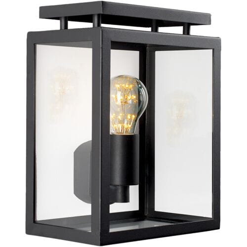 KS Verlichting De Vecht Muurlamp plat Zwart met Lichtsensor LED