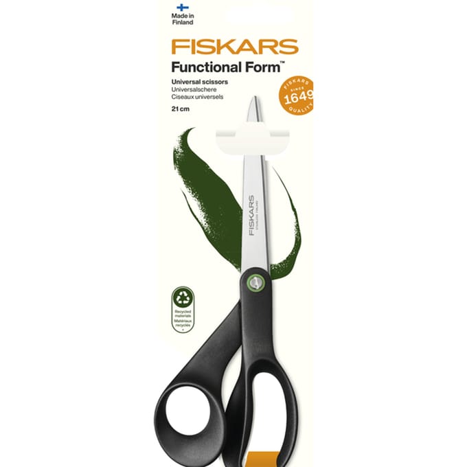 Fiskars Buro- & Knutselschaar - Schaar Universeel - Rechte knip - 21 cm - Zwart, Roestvrijstaal