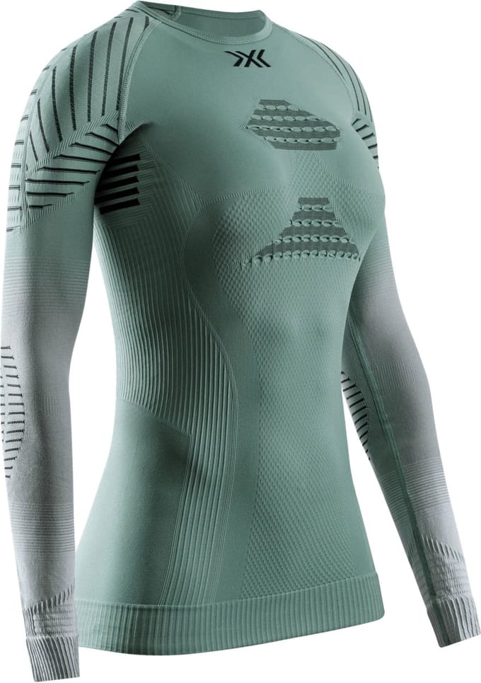 X-Bionic Invent Fx Shirt Lange Mouwen Dames - Sage Green/Light Grey/Optical White - S