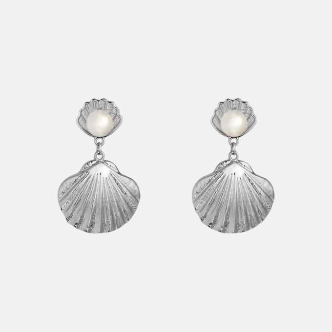 Margot Bardot Ariel Pearl Shell Oorbellen Silver