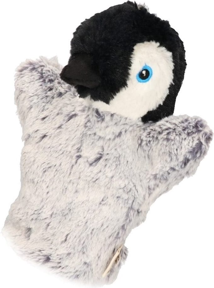 Nature Planet Pluche handpop knuffel pinguin - 22 cm - poppenkast speelgoed