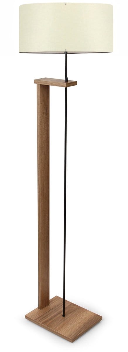 Asir - Houten Vloerlamp - Crème - 150 cm hoogte
