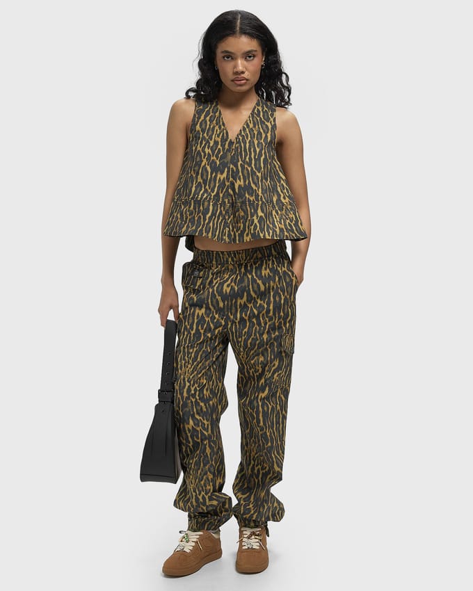 Printed Stretch Cotton A-line Top