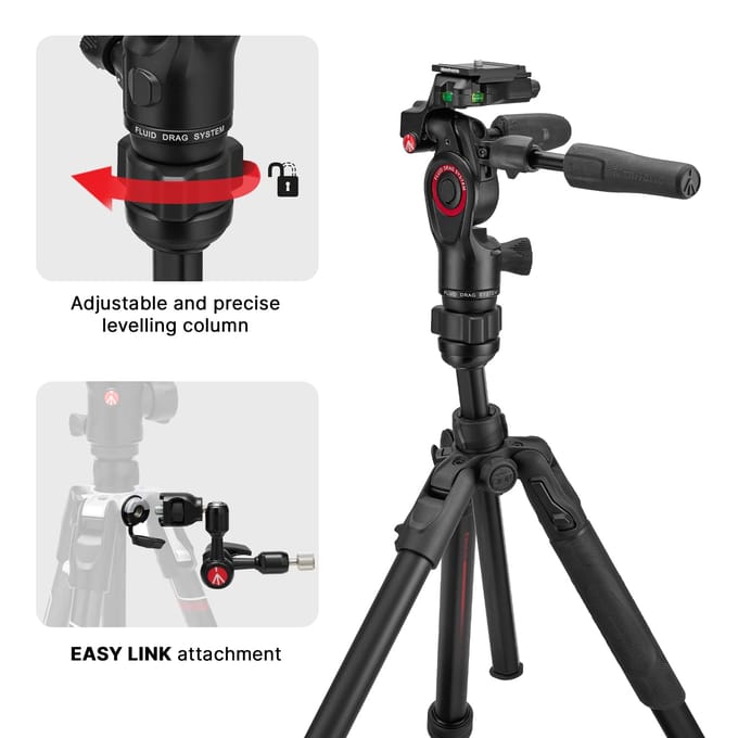 Manfrotto Befree GT PRO MKBFRTA4GTFB-3W tripod - aluminium