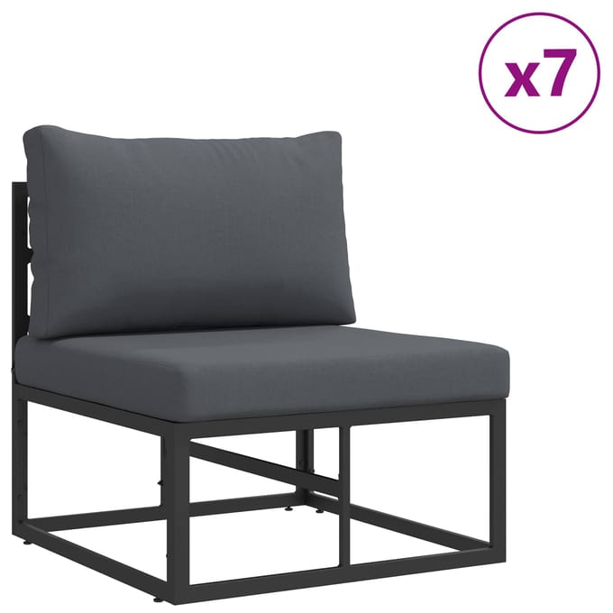 vidaXL - Tuinbank - Set - 11 - st - Zwart - Aluminium