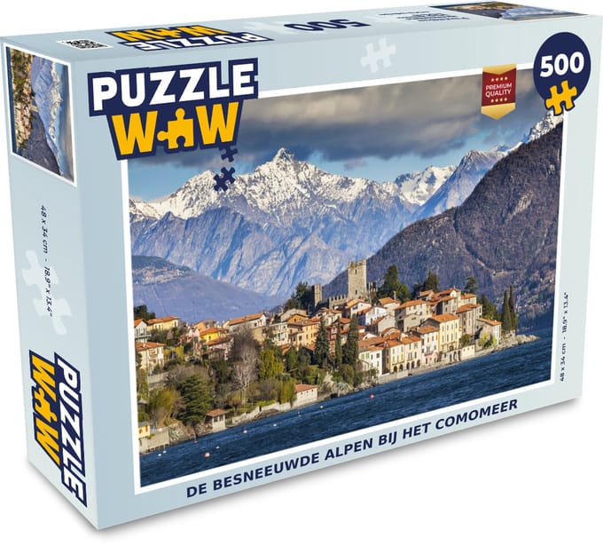 Puzzel Alpen - Comomeer - Italië - Legpuzzel - Puzzel 500 stukjes
