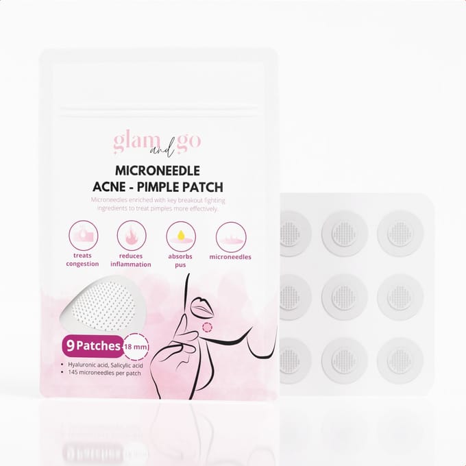 Glam and Go - microneedle pimple patches - micronaalden puistjes patches - microneedle acne patch