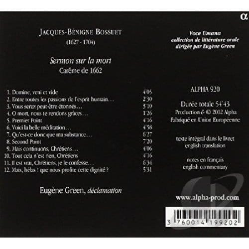 Eugène Green - Sermon Sur La Mort (CD)