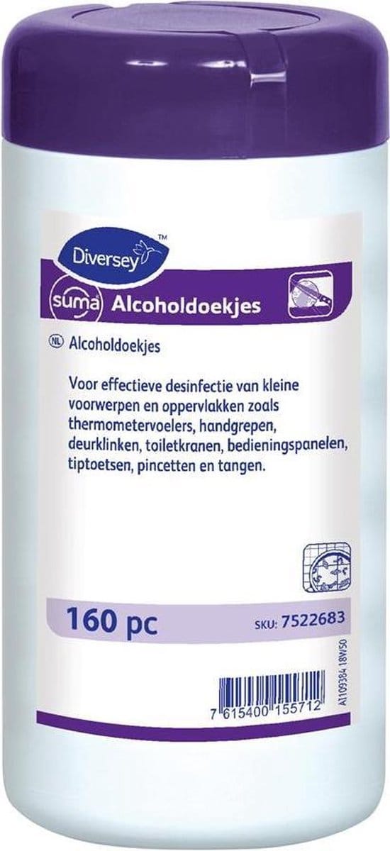Diversey - Suma Desinfectiedoekjes - 160 Stuks - Dispenser