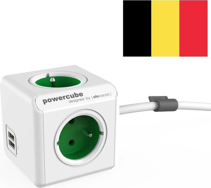 DesignNest PowerCube Extended - USB - BE - Groen