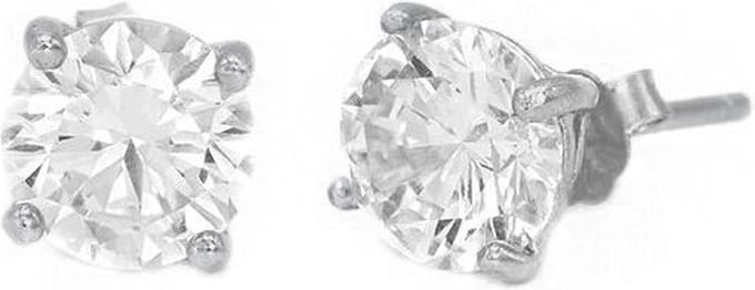 Karma Oorbellen Round Zirconia 8 mm Zilver