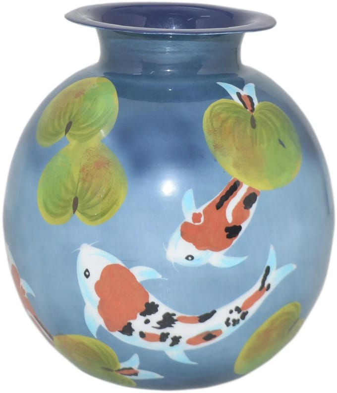 Colmore by Diga Vaas- vissen- blue enamel IR 24x24x26 cm