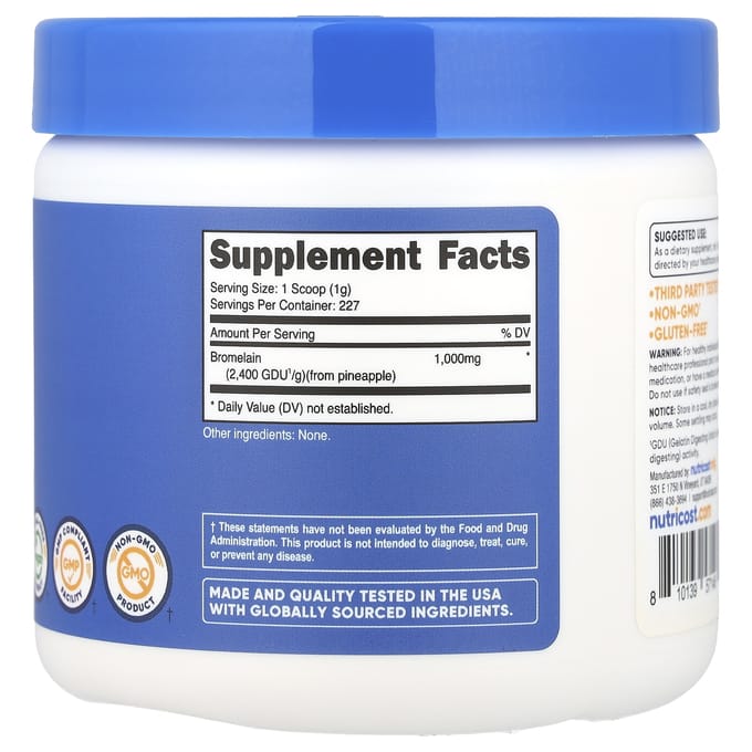 Nutricost, Bromelain, Unflavored, 8.1 oz (227 g)