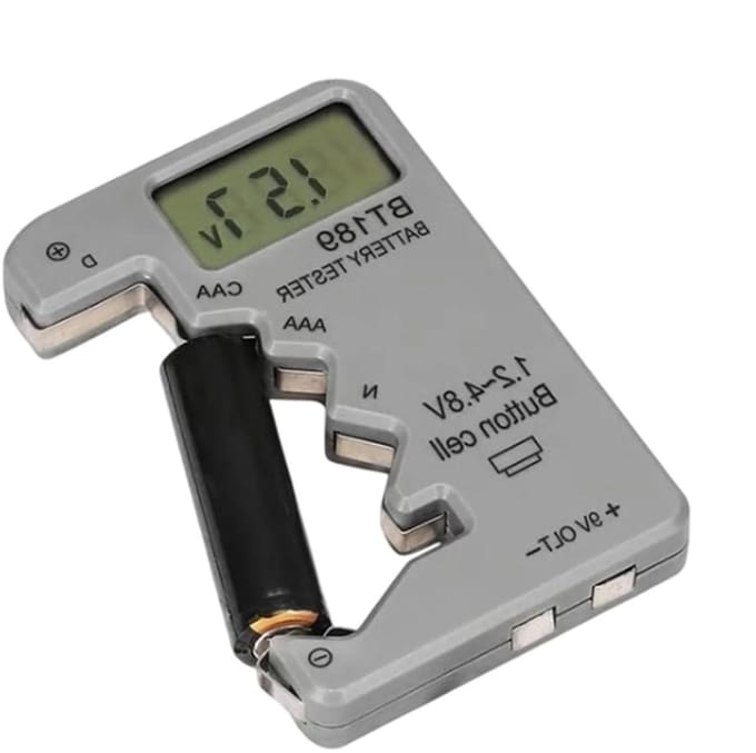 Batterij Tester - Capaciteit Meter - Energie Beheer - Intuïtieve Touch - Compact Ontwerp - Zwart
