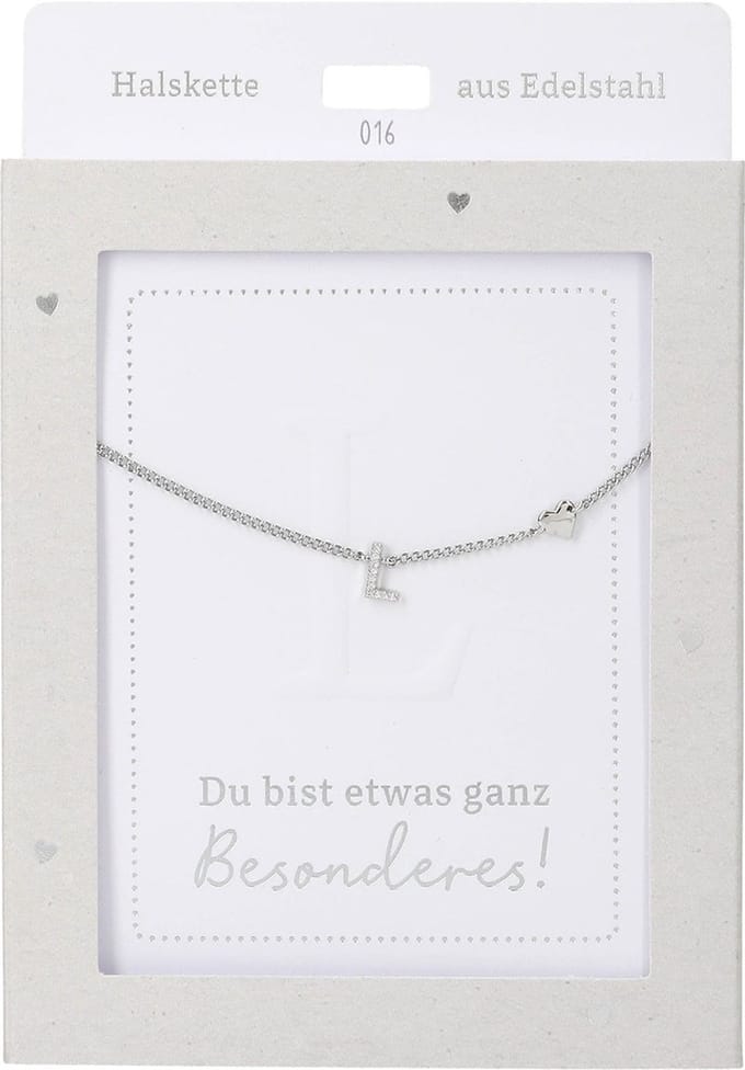 Depesche ketting zilver letter L hartje cadeau sieraden.