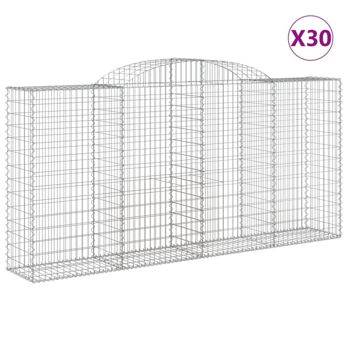 vidaXL - Schanskorven - 30 - st - gewelfd - 300x50x140/160 - cm - ijzer
