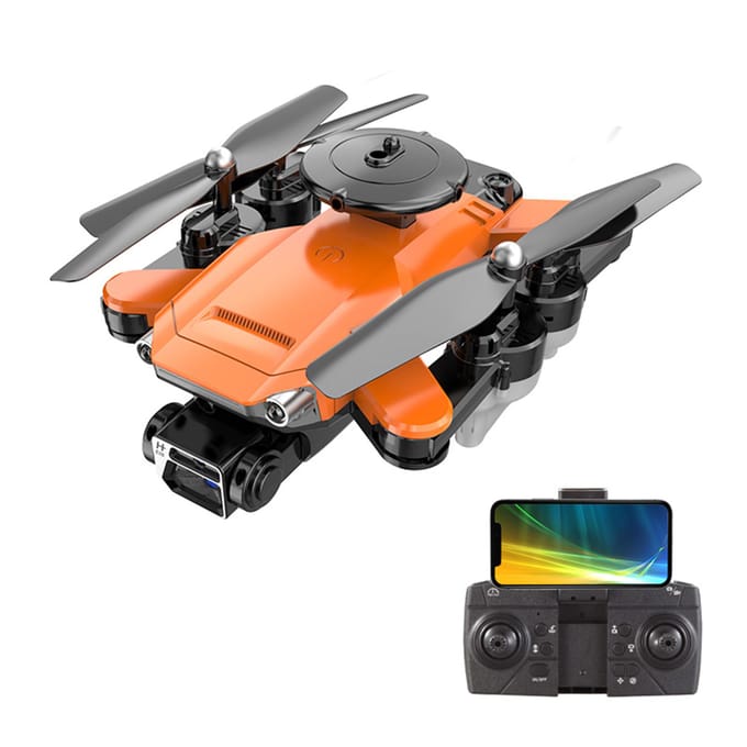 Drone RC avec caméra 4K double caméra EIS RC Quadcopter avec fonction d'évitement d'obstacles flux optique 1 battery orange