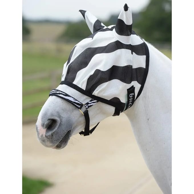 Anti-vliegenmasker voor paarden Bucas Buzz-Off Zebra