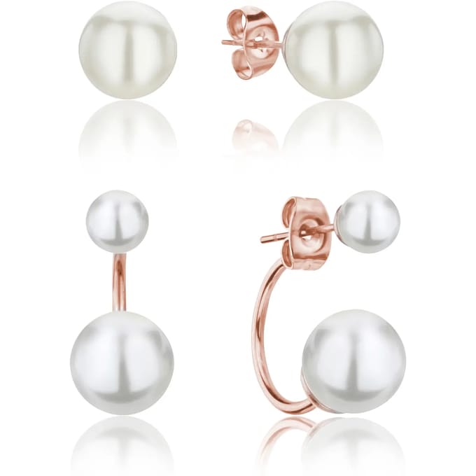 Set van 2 paar damesoorbellen Isabella Ford Agata Pearl