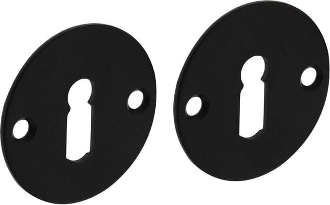 Intersteel Rozet met sleutelgat 2 mm dun rvs/zwart